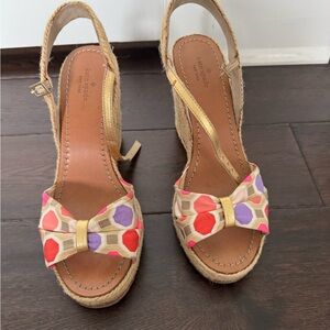 Kate Spade Red and Purple polka Wedges
